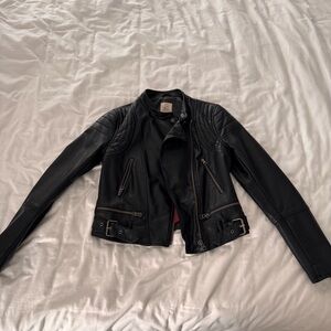 Free People Black Leather Jacket